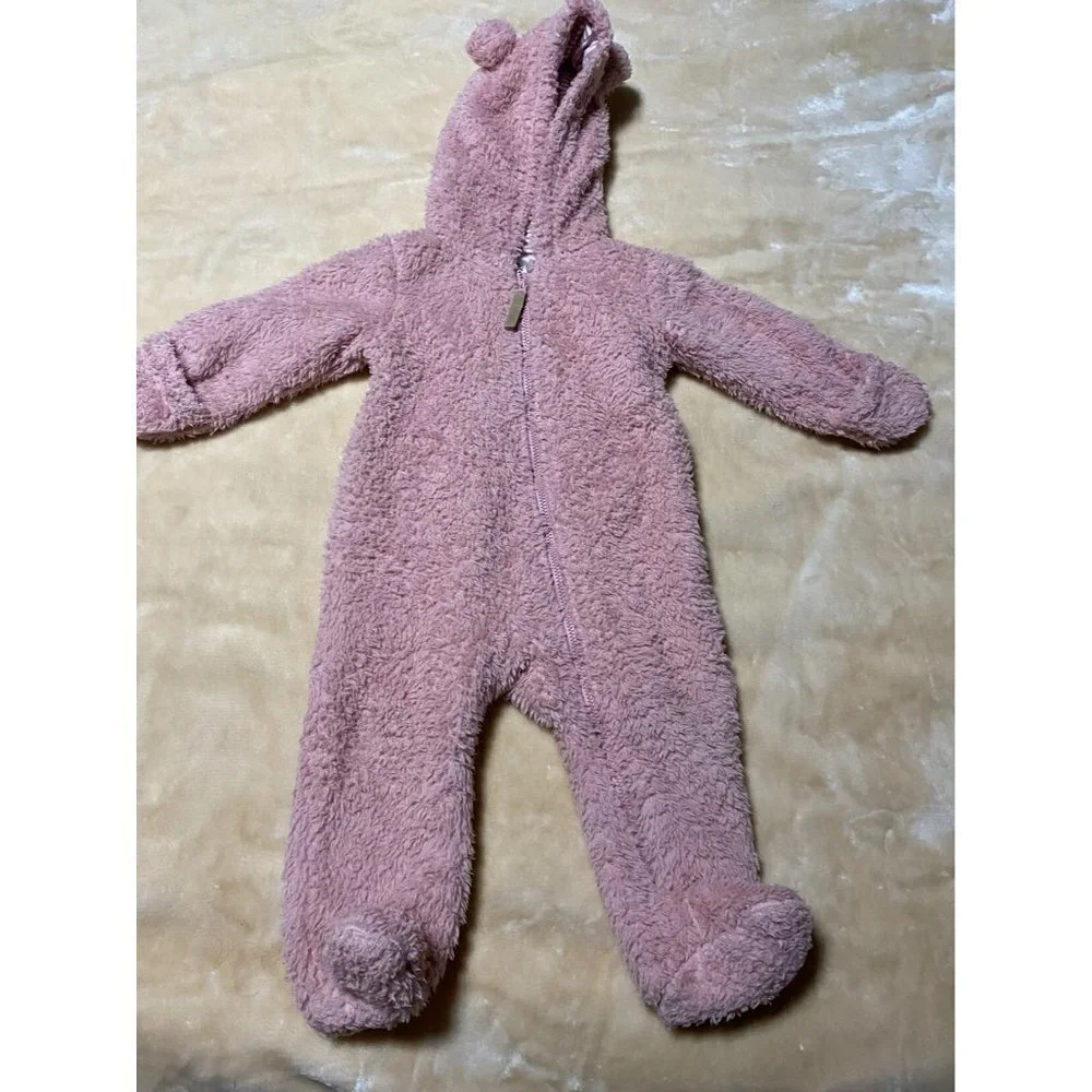 Carter’s Pink Bear Footed Onesie Warm Sherpa Pajama
